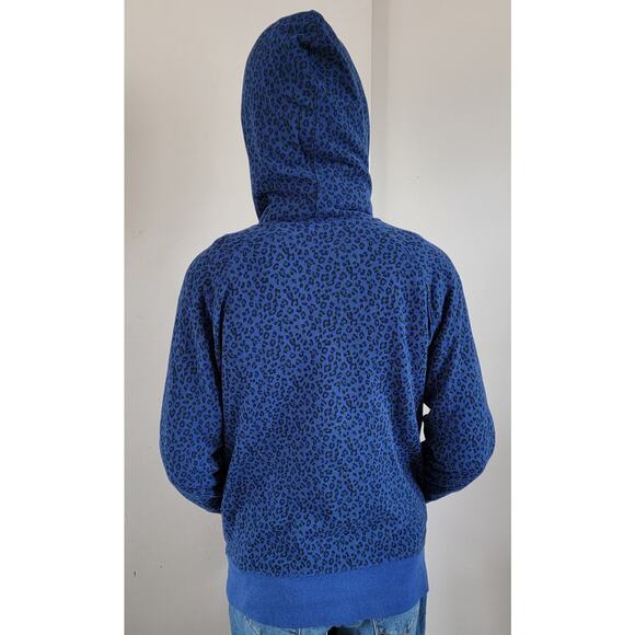 Women's Levis Blue Green Leopard Print Hoodie Pullover Size XS - Picture 2 of 5